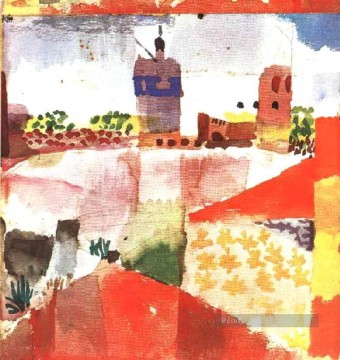 Hammamet avec mosquée Expressionnisme abstrait Peinture à l'huile